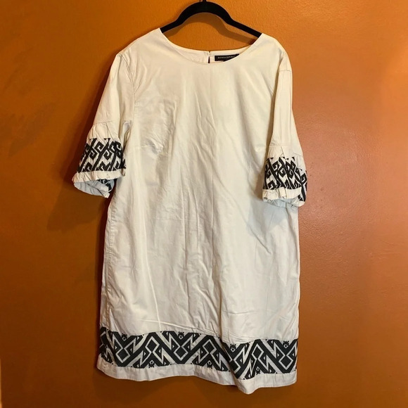 NWT BR Factory Embroidered-Sleeve Mini Dress in Cream - Picture 4 of 8